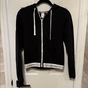 Calvin Klein Black Hoodie with White Trim